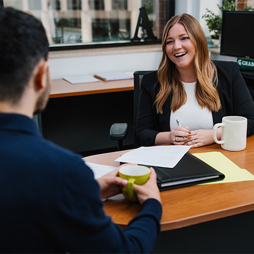 Alisha Welsh meeting with a candidate