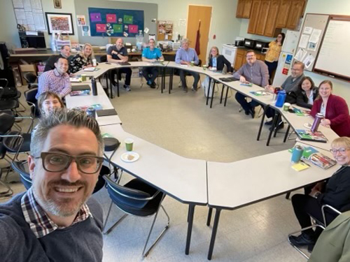Welsh staff at the Grand Rapids Chamber round table