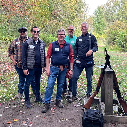 Elijah Isch with hunting group